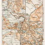 Waldin Siljan Lake district map. With Mora, Falun and Rättvik town plans, 1929 digital map