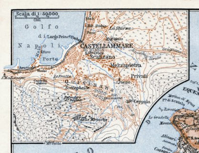 Waldin Sorrentine Peninsula: environs of Castellammare, 1929 digital map
