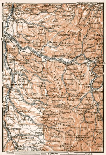 Waldin South environs of Klodzko (Glatz), 1911 digital map