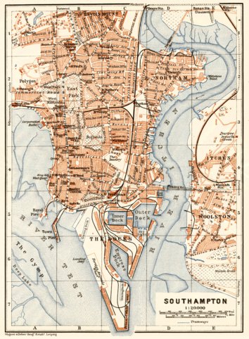 Waldin Southampton city map, 1906 digital map
