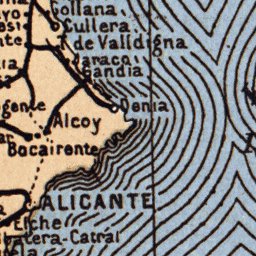 Waldin Spain on map of the Iberian Peninsula (Spain and Portugal map with legend in Russian), 1900 digital map