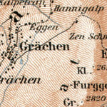 Waldin Stalden and Saas River Valley map, 1909 digital map