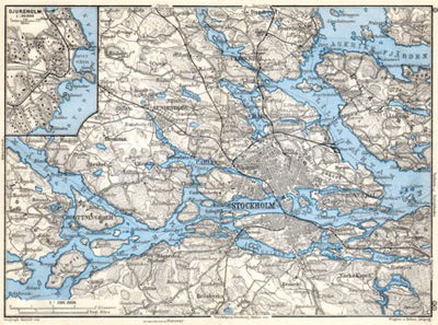 Waldin Stockholm and environs map. Djursholm town plan, 1911 digital map