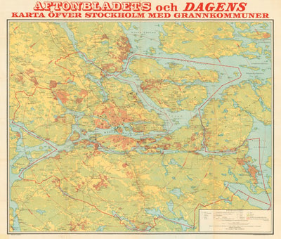 Waldin Stockholm city and adjacent communes map, 1911 digital map