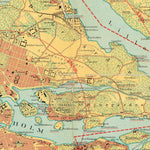 Waldin Stockholm city and adjacent communes map, 1911 digital map