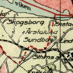 Waldin Stockholm environs map, 1922 digital map