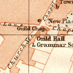 Waldin Stratford-upon-Avon city map, 1906 digital map