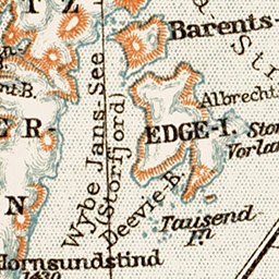 Waldin Svalbard (Spitzbergen) Archipelago general map, 1931 digital map