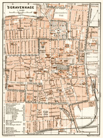 Waldin The Hague (Den Haag, s’Gravenhage) city map, 1909 digital map