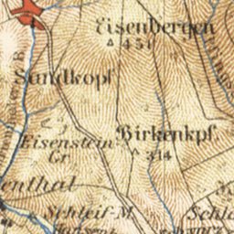 Waldin The Rhine District (Rheingau) map, 1927 digital map
