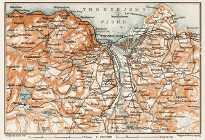 Waldin Trondheim (Trondhjem) environs map, 1931 digital map