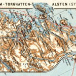 Waldin Trondheim (Trondhjem) - Torghatten - Alsten (Syv. Söstre) district map, 1910 digital map