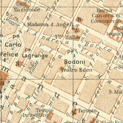 Waldin Turin (Torino) city map, 1929 digital map