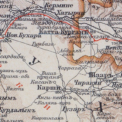 Waldin Turkestan, Bukhara and Afghanistan, 1910 digital map