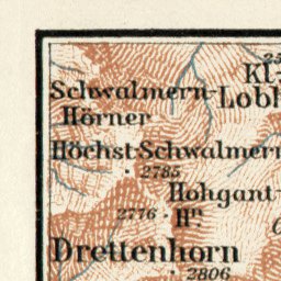 Waldin Upper Lauterbrunnen valley map, 1909 digital map