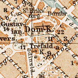 Waldin Uppsala (Upsala) city map, 1929 digital map