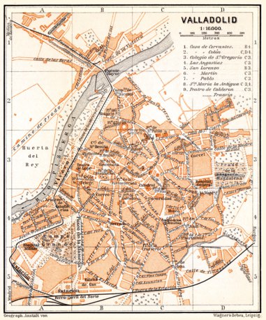 Waldin Valladolid city map, 1899 digital map