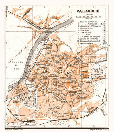 Waldin Valladolid city map, 1929 digital map