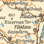 Waldin Vienna (Wien) environs road map, 1929 digital map