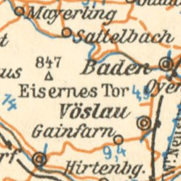 Waldin Vienna (Wien) environs road map, 1929 digital map