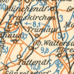 Waldin Vienna (Wien) environs road map, 1929 digital map