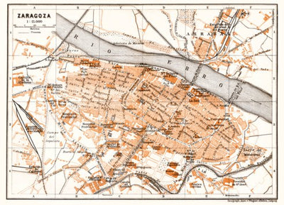 Waldin Zaragoza city map, 1913 digital map