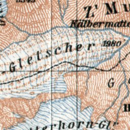 Waldin Zermatt district map, 1909 digital map