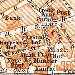 Waldin Zürich city map, 1908 digital map