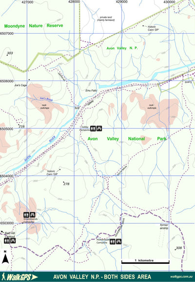 WalkGPS WalkGPS - Avon Valley National Park - Both Sides Walk Area digital map