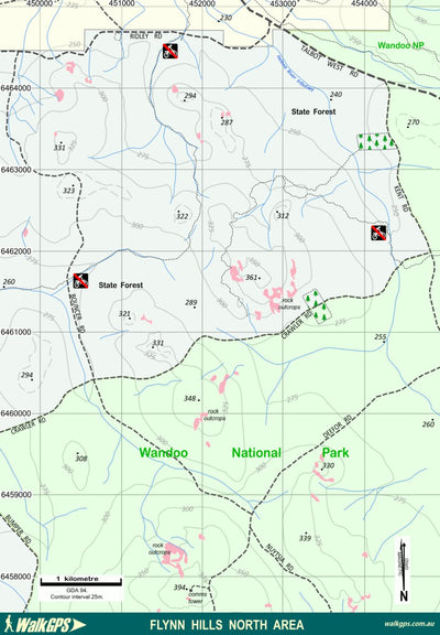 WalkGPS WalkGPS - Flynn Hills North Walk Area - Darling Range digital map