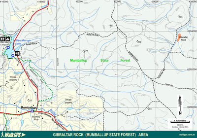 WalkGPS WalkGPS - Gibraltar Rock Walk Area - Mumballup State Forest digital map