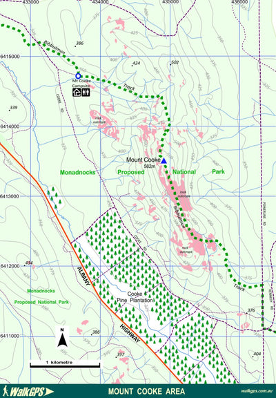 WalkGPS WalkGPS - Mount Cooke Walk Area - Darling Range digital map