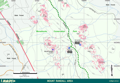 WalkGPS WalkGPS - Mount Randall Walk Area - Darling Range digital map