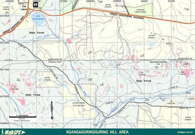 WalkGPS WalkGPS - Ngangaguringguring Walk Area - Darling Range digital map