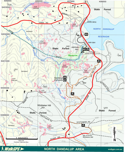 WalkGPS - North Dandalup Walk Area - Darling Range Preview 1