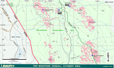 WalkGPS - Two Mountains - Mounts Randall and Cuthbert Walk Area - Darling Range Preview 1