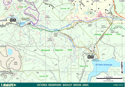 WalkGPS - Victoria Reservoir-Bickley Brook Walk Area - Darling Range Preview 1