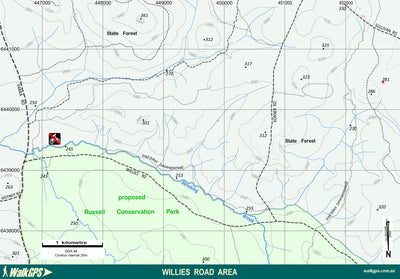 WalkGPS WalkGPS - Willies Road Walk Area - Darling Range digital map