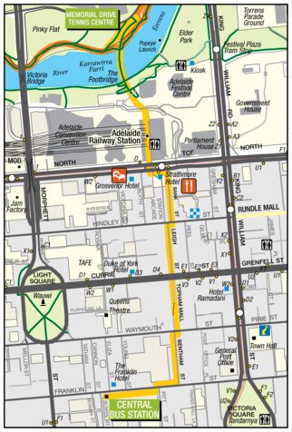 Adelaide100 Section 5 Inset - Adelaide City river to bus station Map by ...