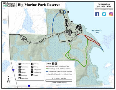 Washington County Parks, MN Big Marine Park Reserve Summer Map digital map