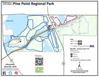 Washington County Parks, MN Pine Point Regional Park Summer Map digital map