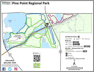 Washington County Parks, MN Pine Point Regional Park Winter Map digital map