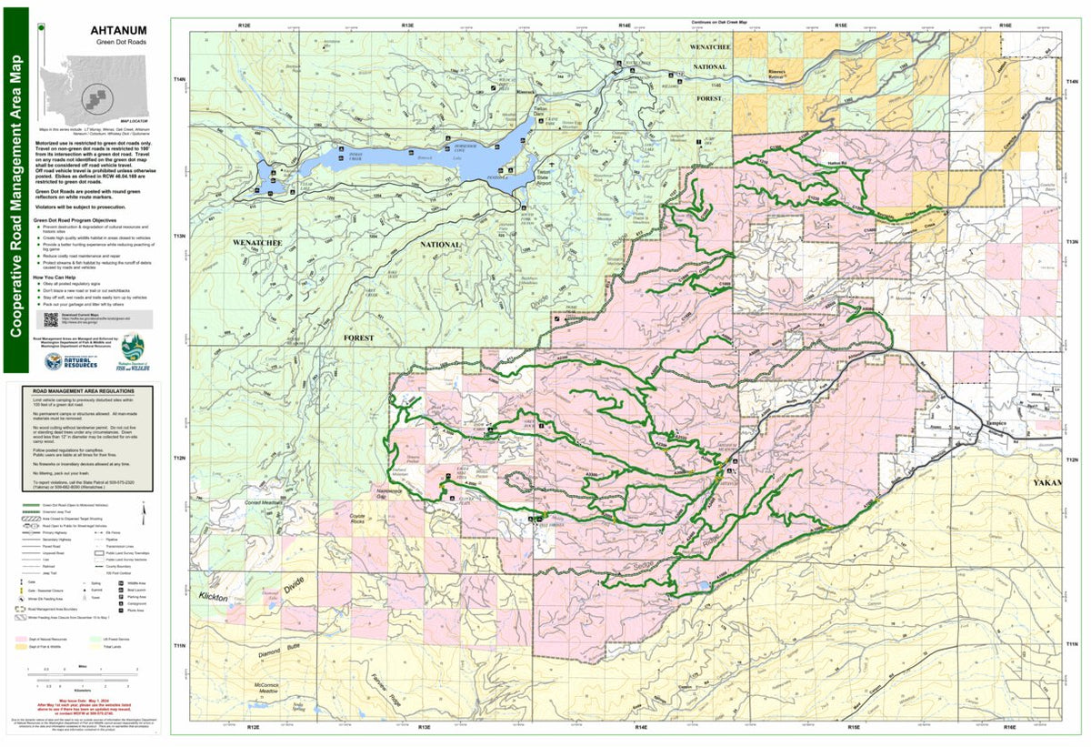 Ahtanum Green Dot Road Map by Washington State Department of Natural ...