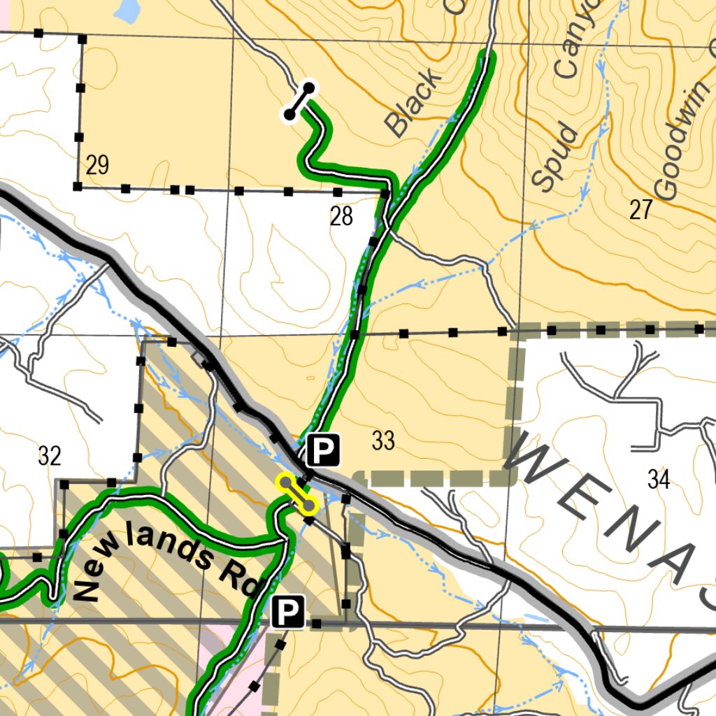 Wenas Green Dot Road Map by Washington State Department of Natural ...