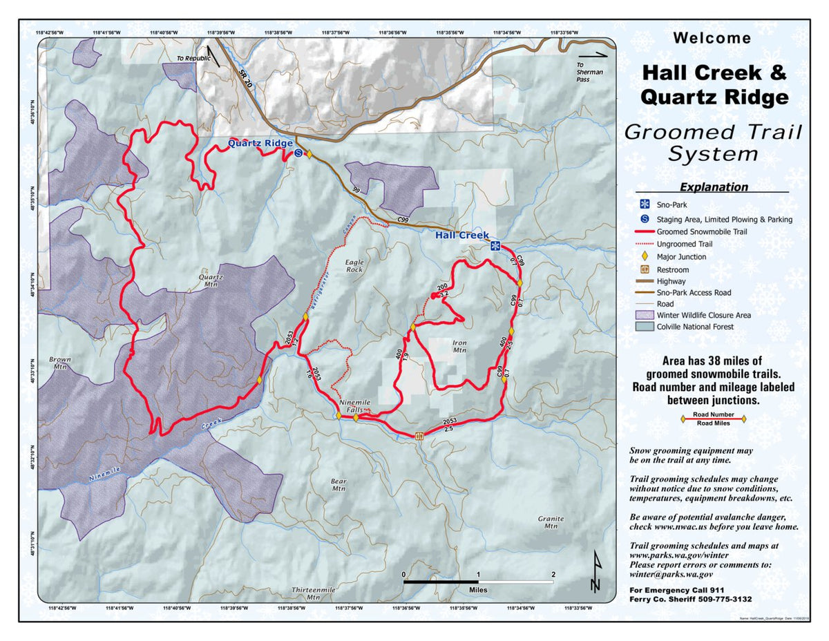 Quartz Ridge Fire Map Hall Creek & Quartz Ridge Sno-Park Map by Washington State Parks ...