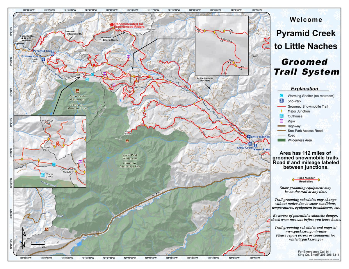 Pyramid Creek to Little Naches Sno-Park Map by Washington State Parks ...