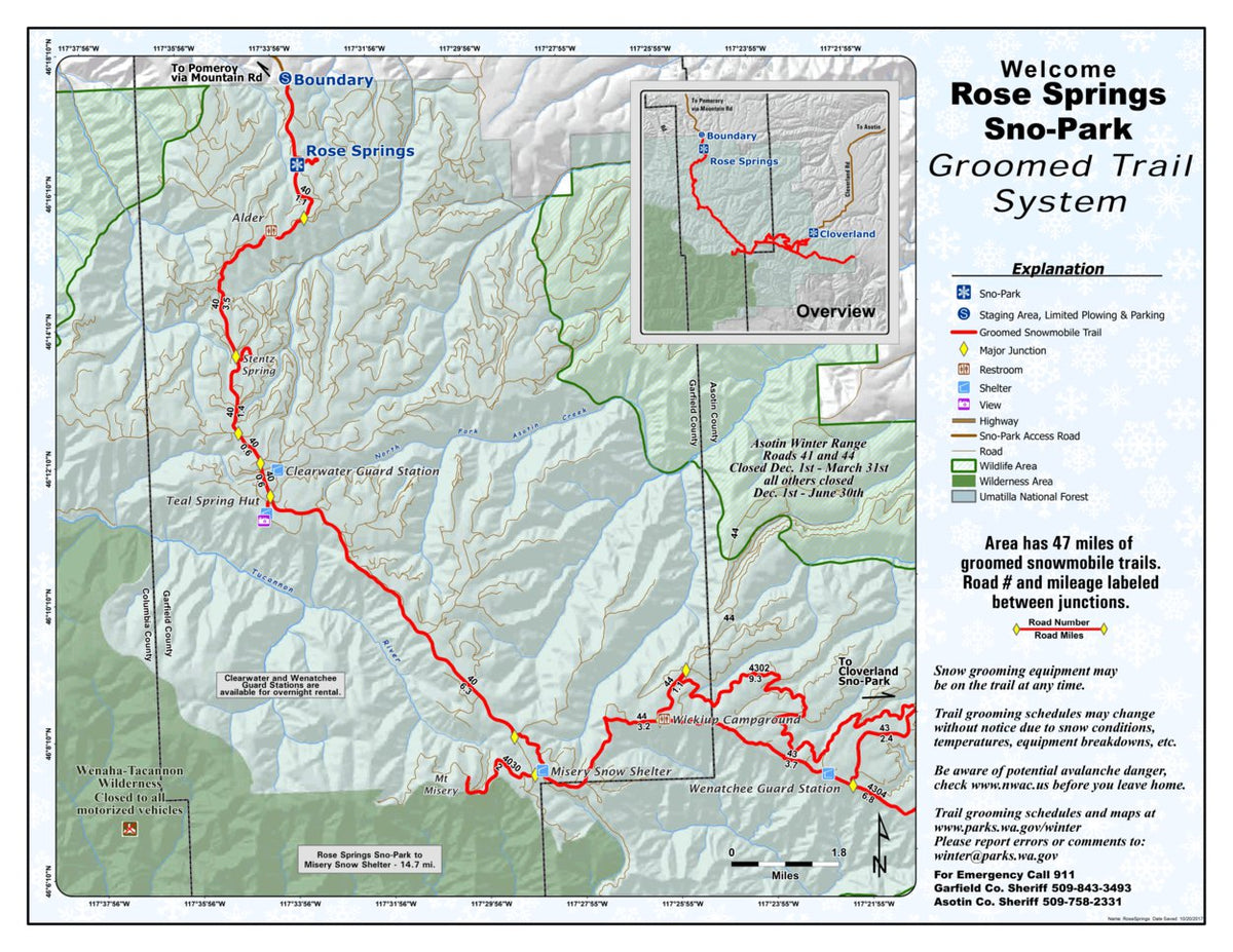 Rose Springs Sno-Park Map by Washington State Parks | Avenza Maps