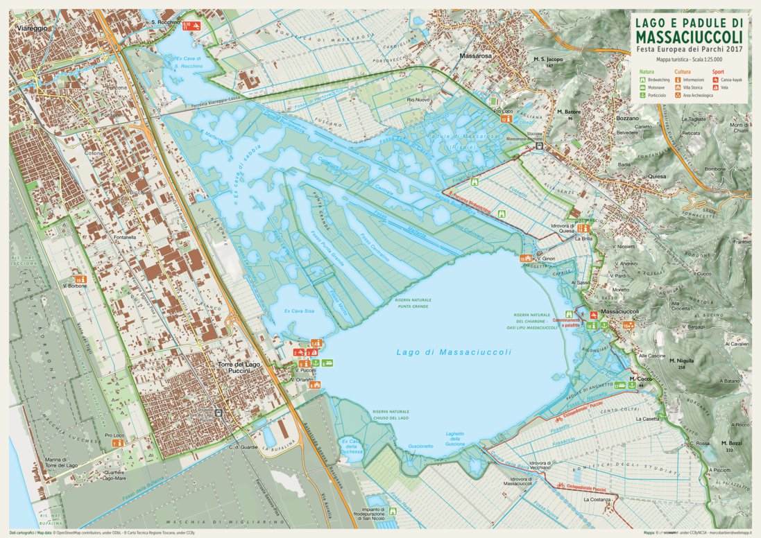  Lago di Massaciuccoli Map by Webmapp Srl 