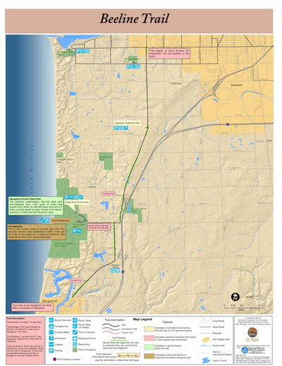 West Michigan Trails and Greenways Coalition Beeline Trail Map digital map