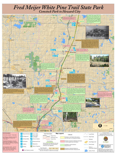 West Michigan Trails and Greenways Coalition Fred Meijer White Pine Trail - Comstock Park to Howard City digital map